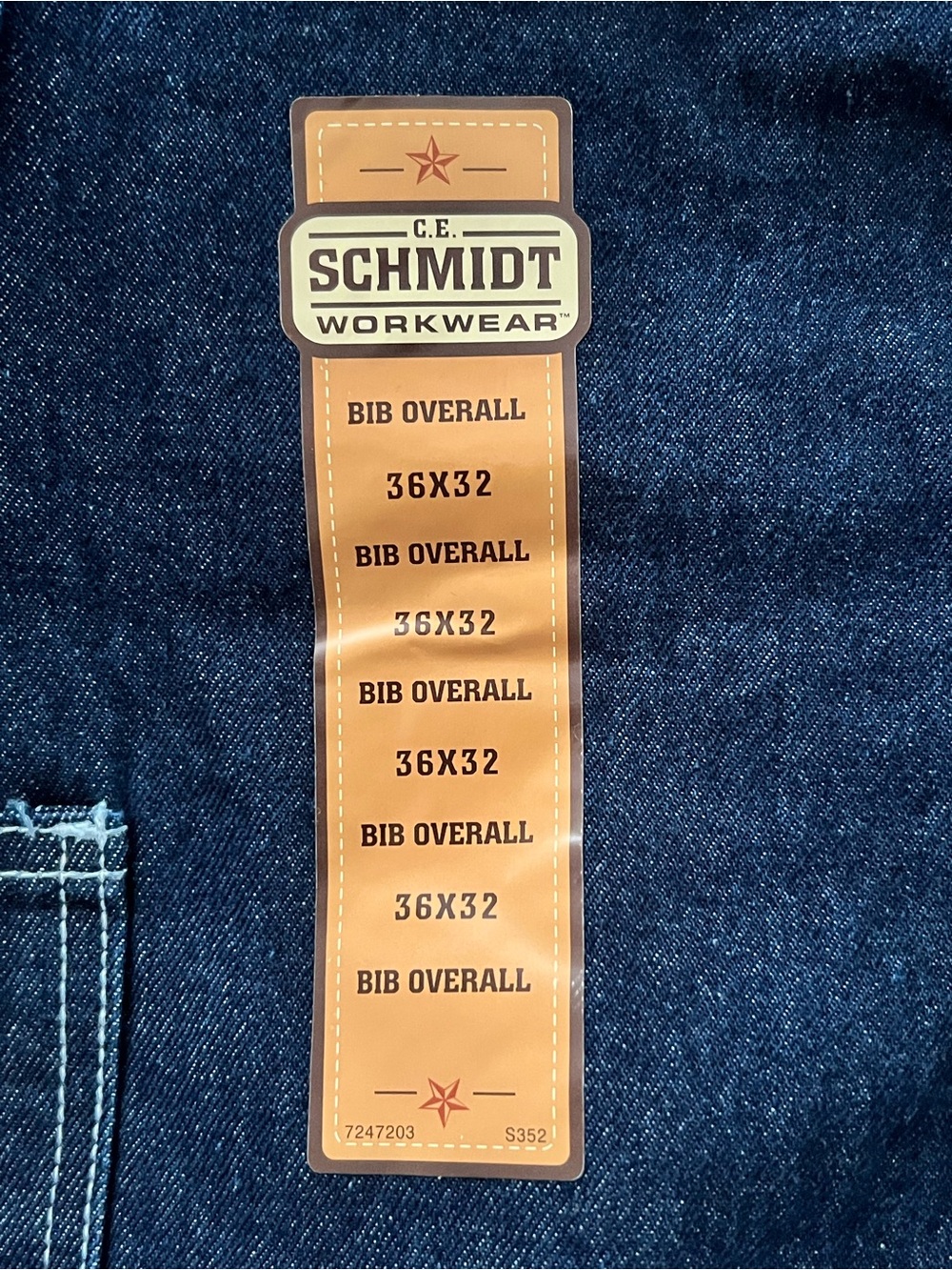 C.E. Schmidt Workwear Denim Bib Overalls 36x32 NWT - Picture 6 of 7